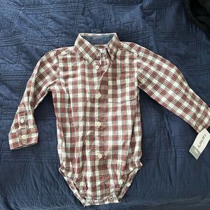 18m plaid button down onsie